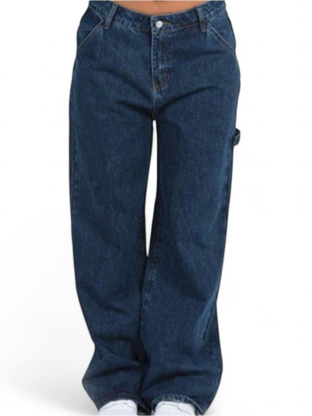 New Princess Polly High waisted Wide Leg Carpenter blue wash denim jeans